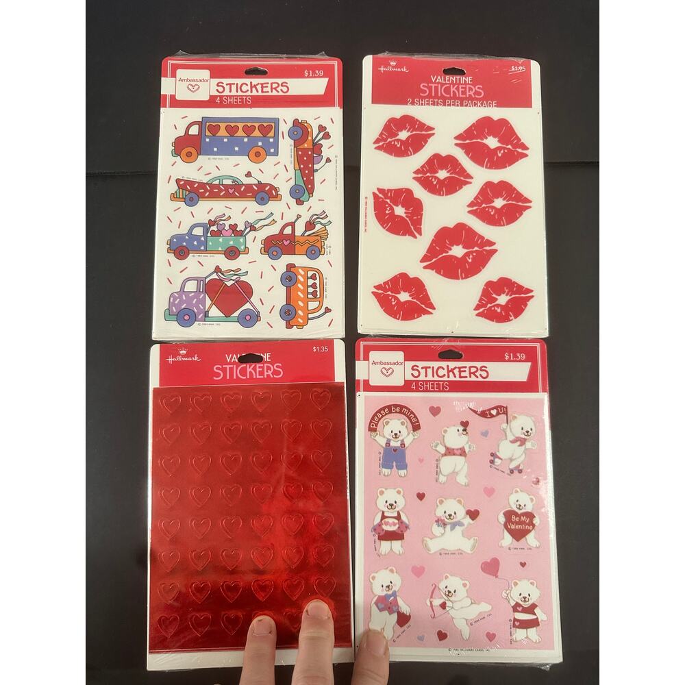 (6) VTG Ambassador Hallmark Valentine's Stickers